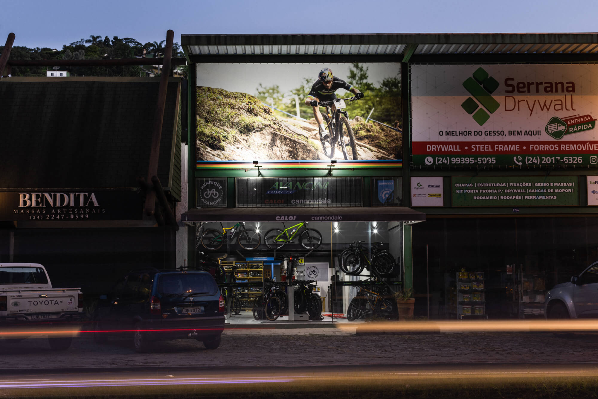 Loja de bicicletas da propriedade da família de Henrique Avancini no Brasil
