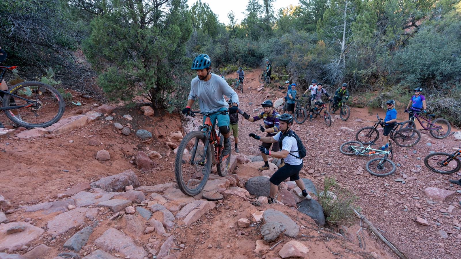 Tyson showing the pros how it’s done and winning a new Lazer helmet on our technical climbing challenge.