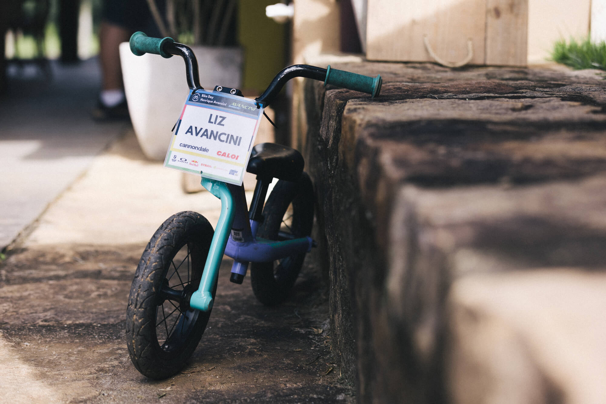 little girls push bike 