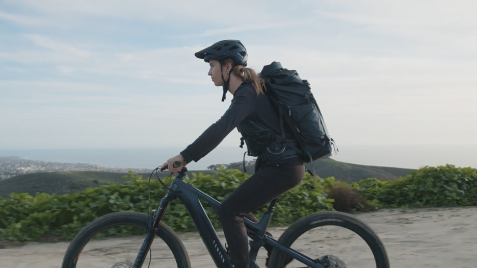 Heather Young riding her Canyon E-MTB