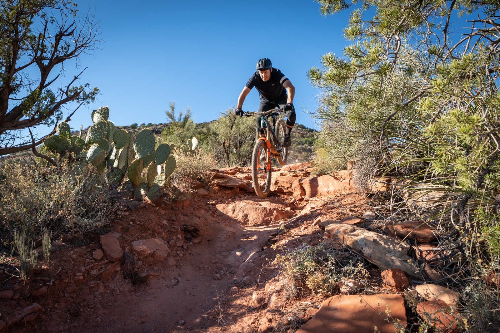 Bryn Atkinson showing us how to be incredibly smooth in really rough Sedona desert. The key is not touching the ground…