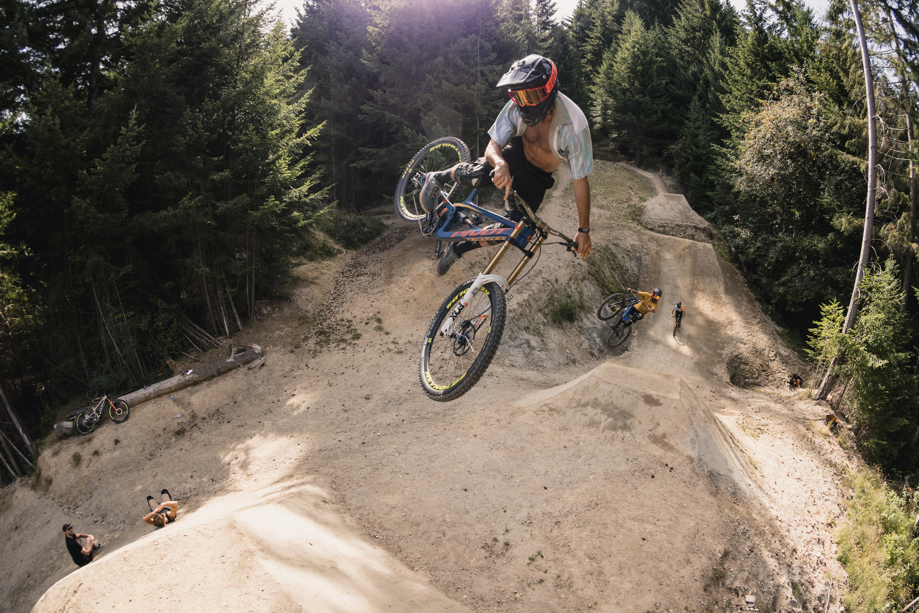 Eddie Masters whipping his Shimano equipped downhill mountain bike