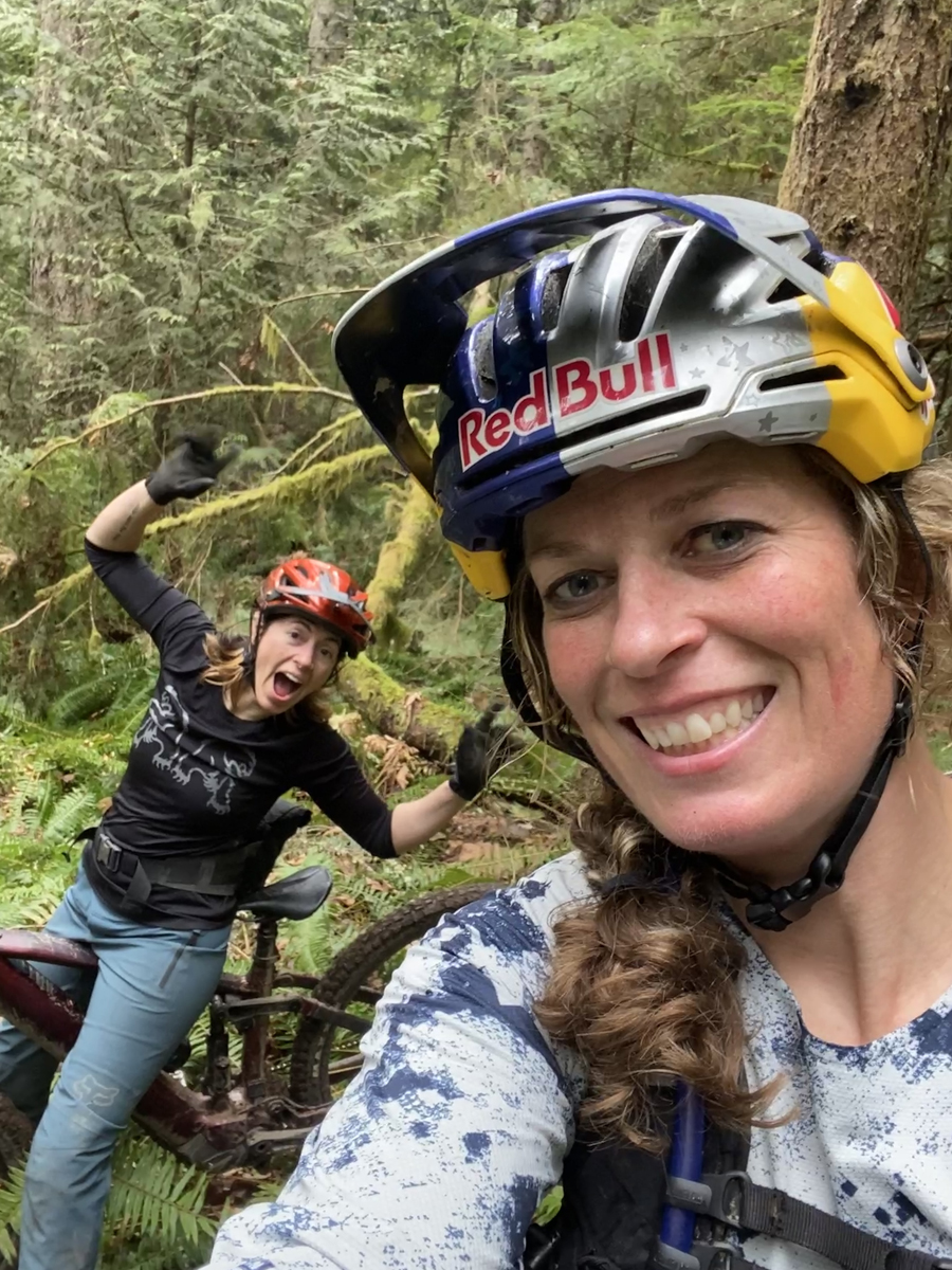 Jill Kintner Riding mountain bikes