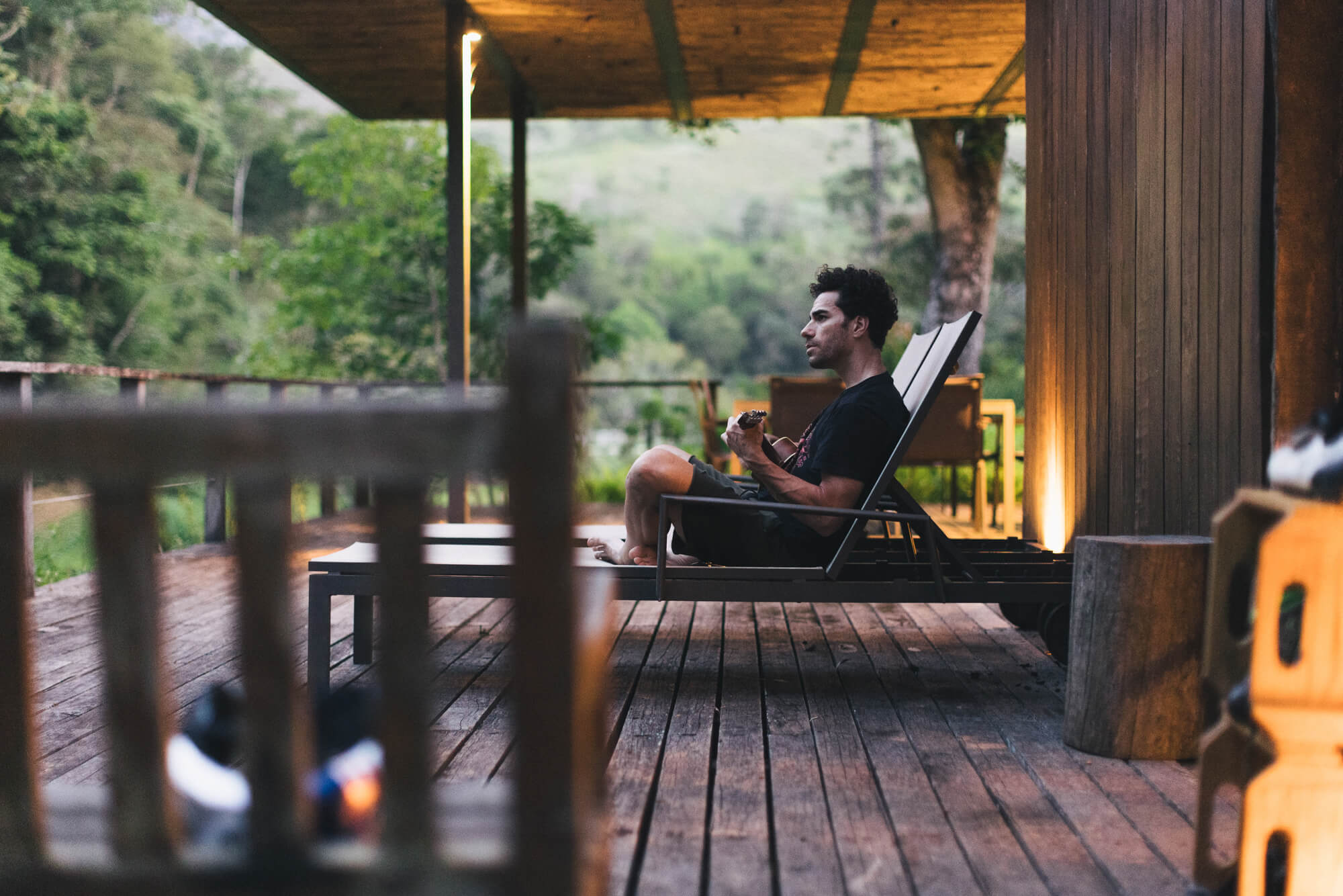 Pro Mountain biker Henrique Avancini relaxing at home