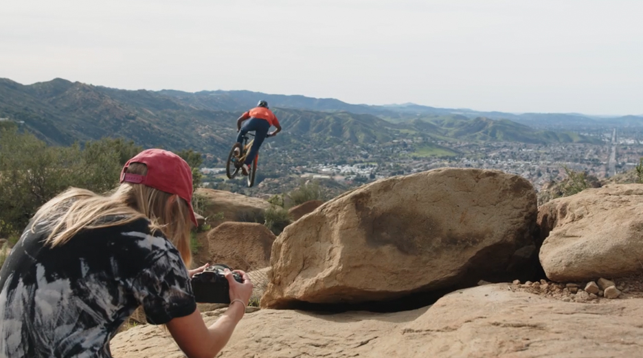 Elliot Jackson riding his MTB off a jump